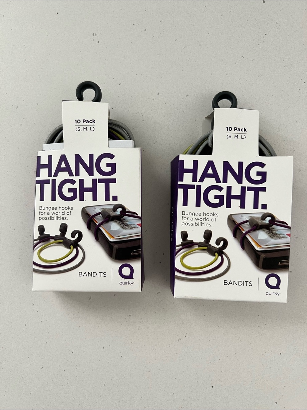 NEW Quirky Bandits Bungee Hooks 20 Pack 2 Sets Small Medium Large